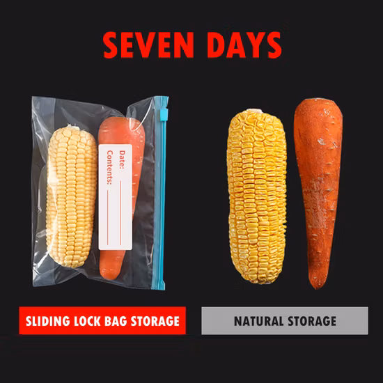 Bolsas herméticas con cierre hermético de Yurui Factory para almacenamiento de paquetes de grado alimenticio, compartimento para frutas y verduras